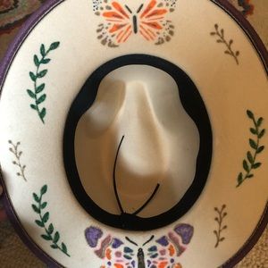 Hand painted butterfly hat